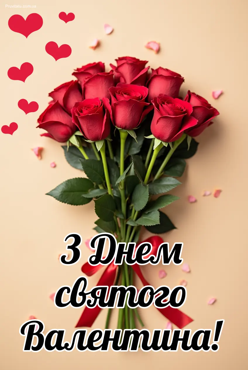 З днем святого Валентина квіти